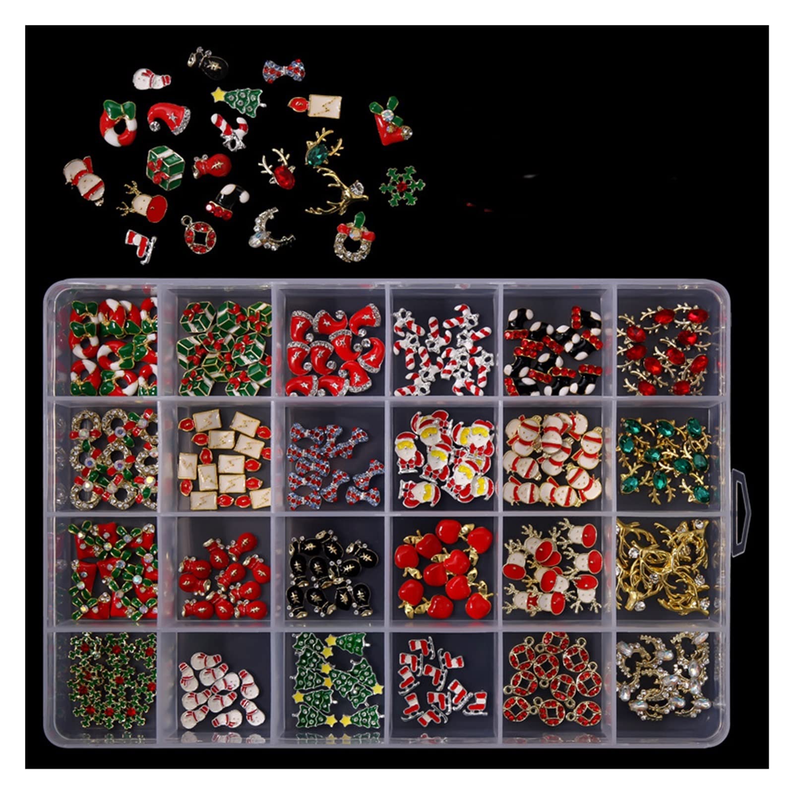 240pcs/pudełko świąteczne paznokcie stylizacja metalowa strzały 3D Pasek Rhinestone Paznokcie Naklejki na paznokcie majsterkowanie Dekoracje gwoździ(Material:240pcs)
