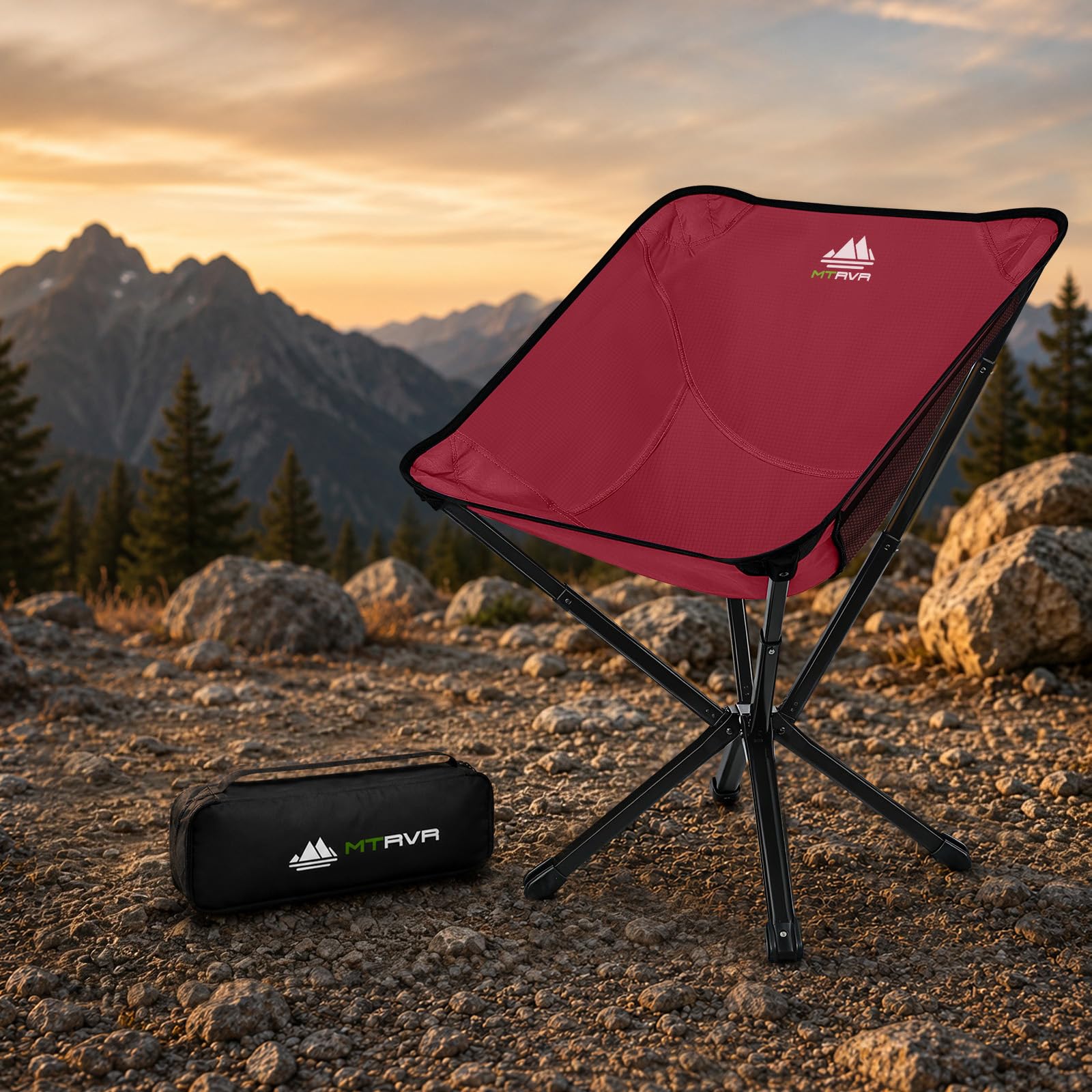 MTRVR Campingstuhl faltbar, leicht & kompakt, ohne Montage, für Outdoor | Keine Montage erforderlich, faltbarer Campingstuhl mit einfacher Aufbewahrung, belastbar bis 100 kg