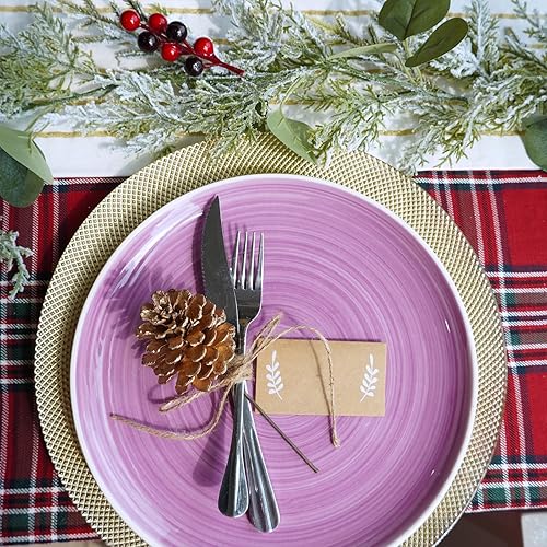 Miniatura 9 de Winlyn 20 púas de cono de pino dorado, adornos de Navidad, piñas florales, tallos decorativos de piña natural con alambre de 6.9 pulgadas de alto