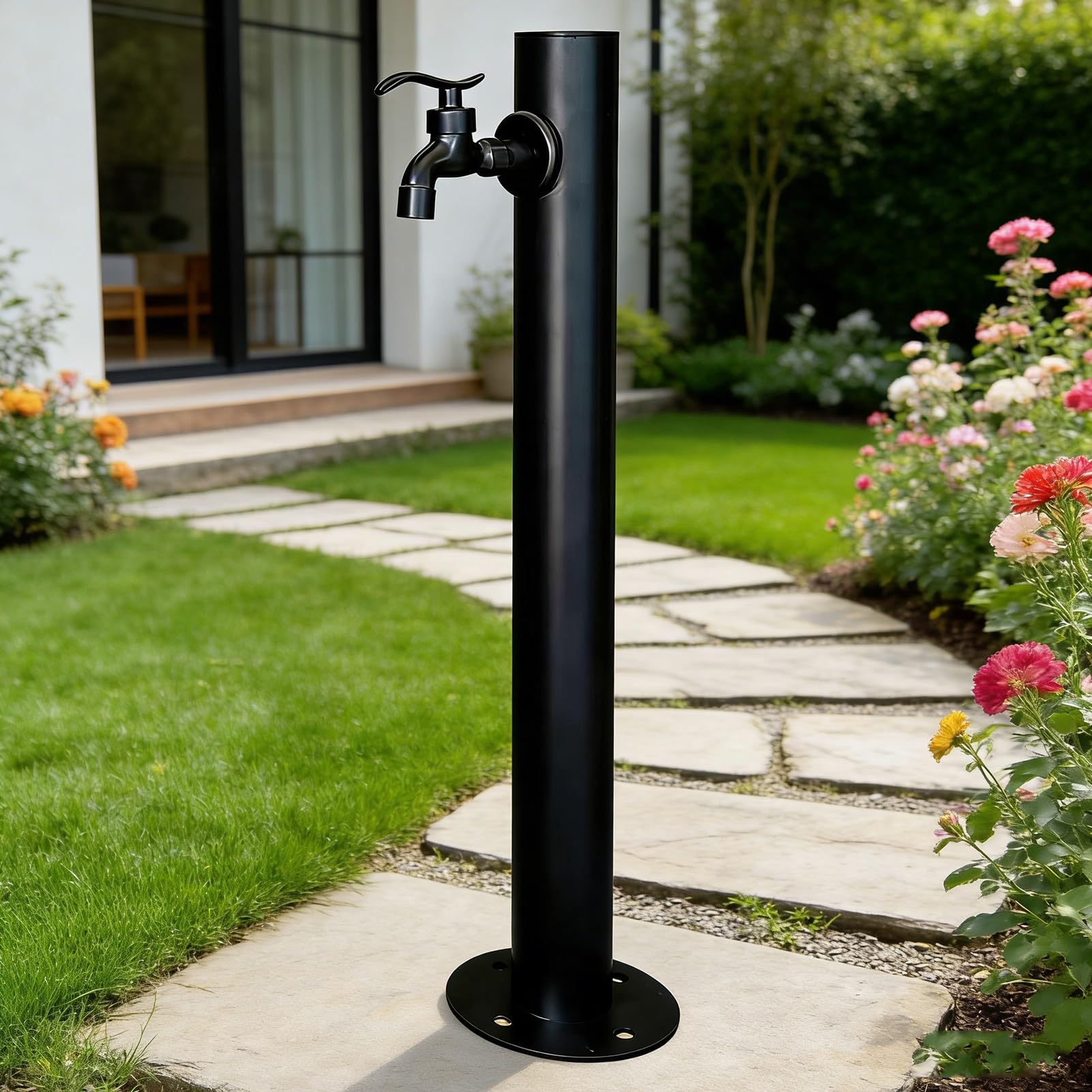 XDLEDMKIZ Free Standing Garden Water Column, Frost Proof Outdoor Faucet Post, Vertical Yard Hydrant with Tap for Patio, Backyard, Garden Wat
