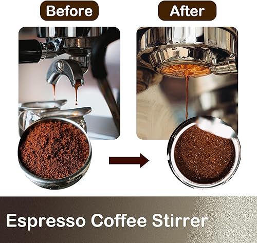 Miniatura 6 de Agitador de café expreso, 8 agujas, herramientas de distribución de espresso de 0.016 in con soporte, aguja de expreso, distribuidor de café expreso