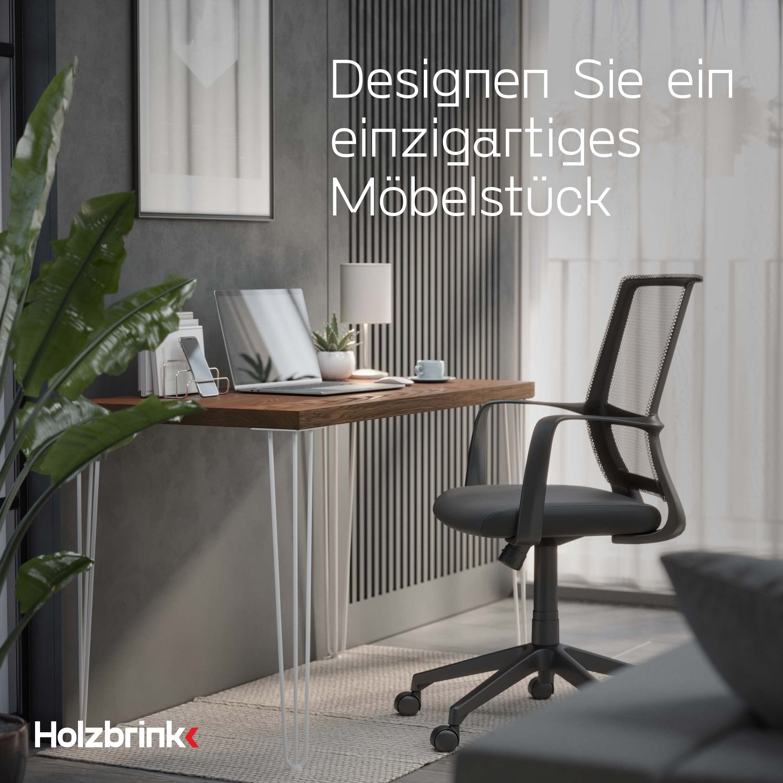 HOLZBRINK - Tischbeine aus Metall | Möbelfüße | Schreibtischbeine | Metallfüße | Perfekt für Zu Hause und Büro | Esstischbeine | HLT-13A-72-9016