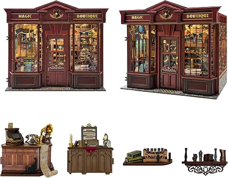3D Wooden Puzzle, DIY Dollhouse, Miniature Kit, Model House, DIY, Handmade, Assembly, Beginners, Furniture, Room Decoration, 3D Hobby, Construction Model, Model Kit, Adult Gift, Magic Goods