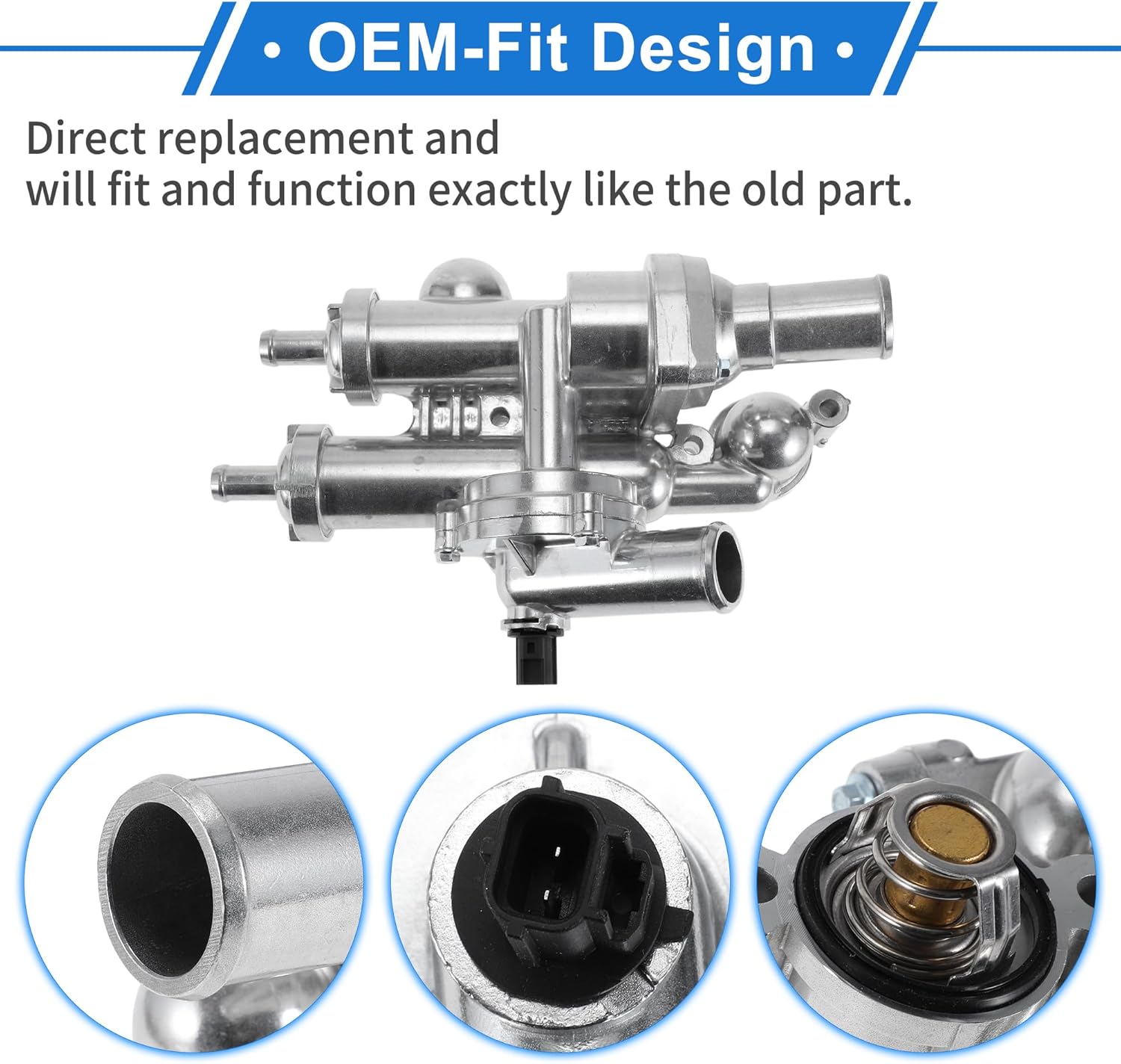 Upgraded Aluminum Thermostat Housing Assembly for Dodge Journey 2009-2020 L4 2.4L for Jeep Compass 2009-2017 Coolant Thermostat for Chrysler 200 2011-2014 Replace No.68003582AB