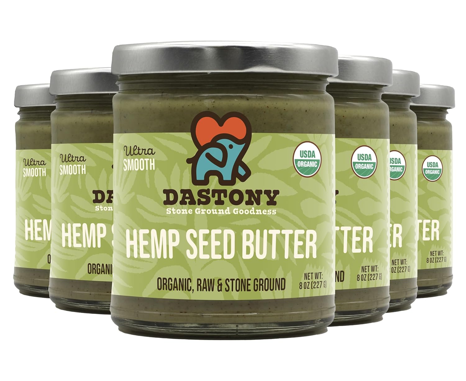 Dastony Organic Raw Hemp Seed Butter, 8 oz | Only One Ingredient | Vegan, Paleo and Keto Friendly, Non GMO, Gluten-free - Pack of 2