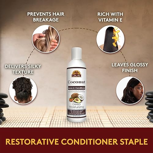 Miniatura 6 de OKAY Acondicionador que no se enjuaga., marrón, 8 onzas