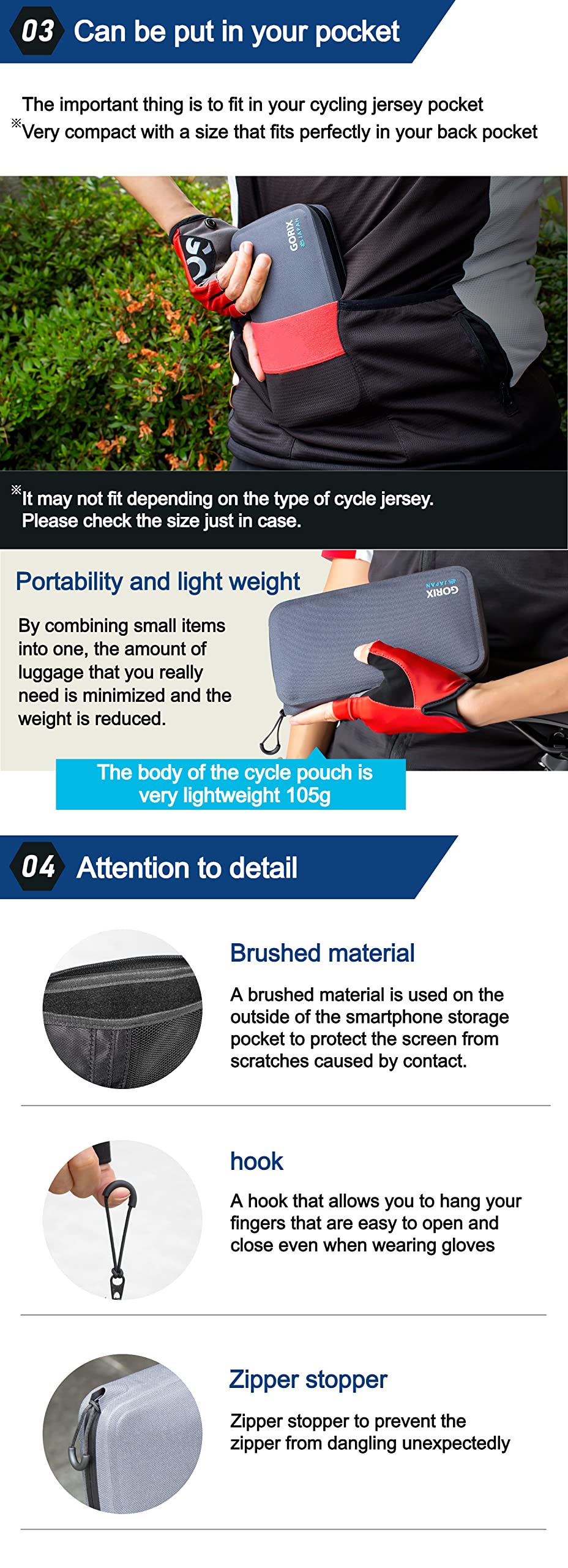 GORIX Fahrrad Wallet Pouch Bag Wasserdicht Handyhülle Rennrad MTB Bike (GX-BSZG)