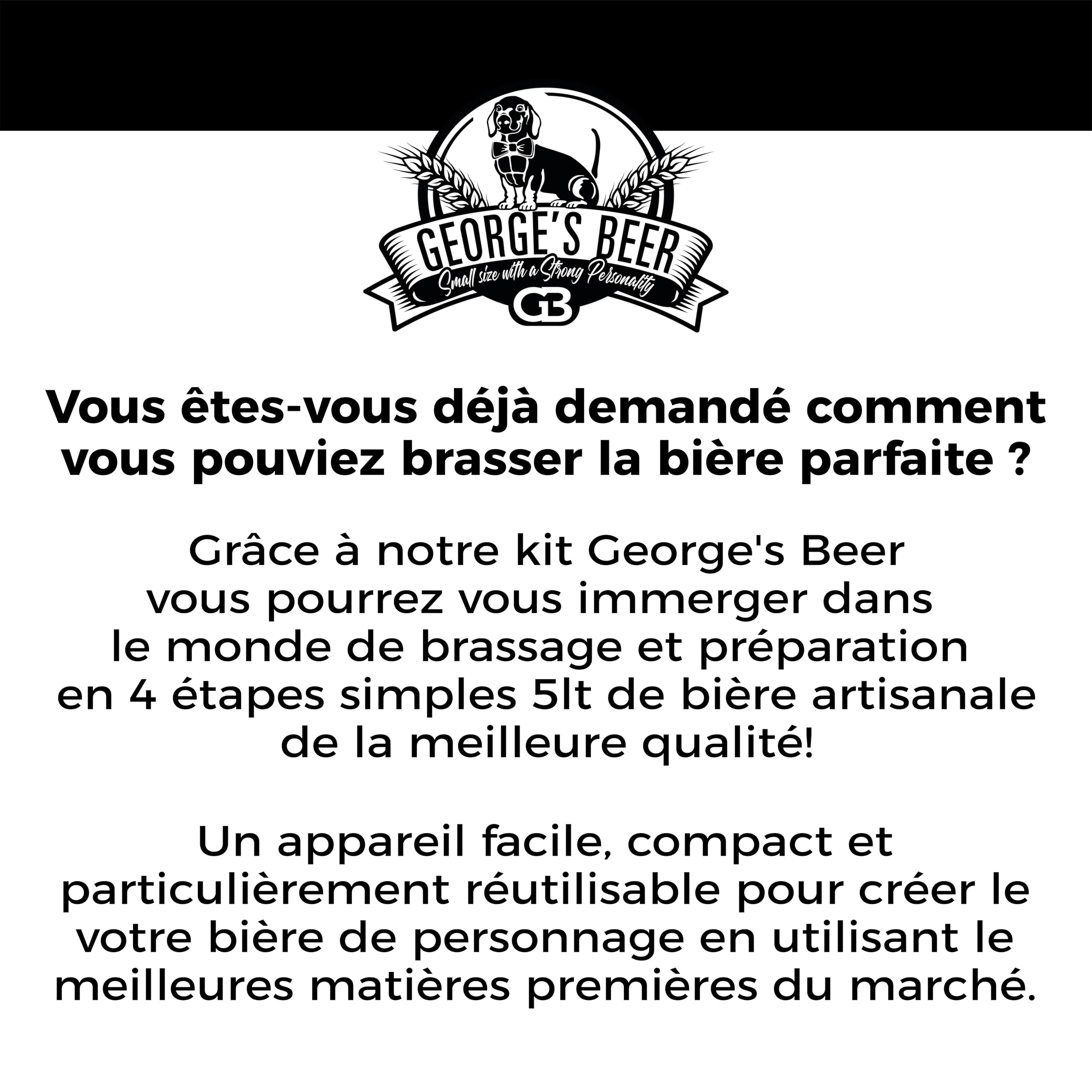 Beer & Wine - George's Kit de Fermentation de la bière 5 l - Bière Artisanale Maison - Kit de Fermentation de Malte - Kit bière- Kit de Production de bière - Idée Cadeau (Kit avec Malt IPA)
