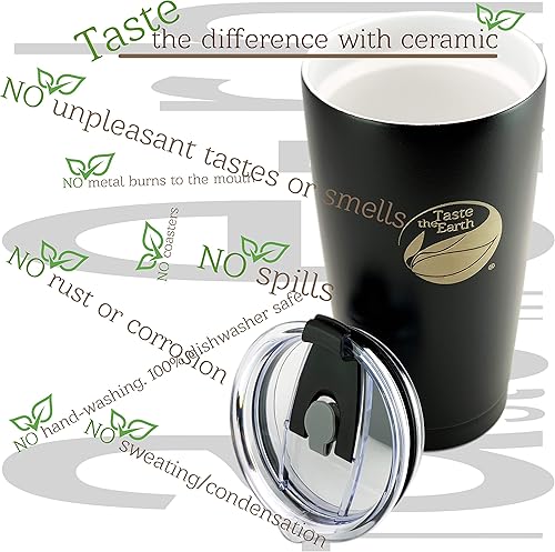 Miniatura 9 de Taza de café de cerámica Gen2 pequeña taza de té con revestimiento de cerámica premium de 10 onzas. Apto para lavavajillas. Para máquinas de café