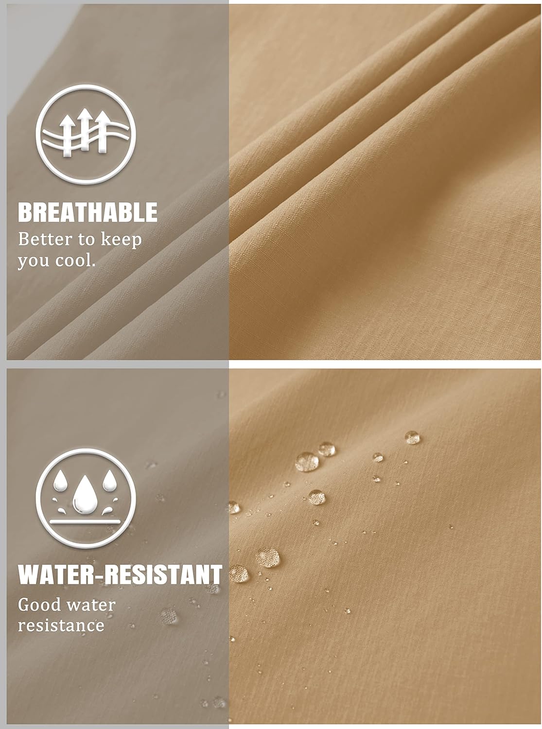 TACVASEN Men's Capri Pants Quick Dry Cargo Hiking Water Resistant Work Summer Long Shorts Below Knee - Image 7