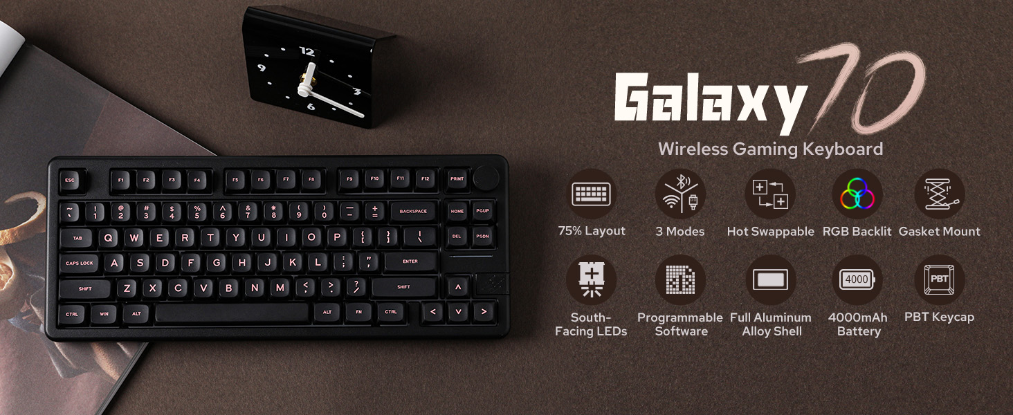 Amazon.com: EPOMAKER Galaxy70 Wireless Gaming Keyboard, 75