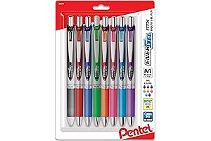 Pentel EnerGel RTX Retractable Liquid Gel Pen, 0.7mm Metal Tip, Medium Line,...