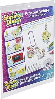 Shrinky Dinks Creative Pack 10 Sheets Frosted White Kids Art and Craft Activity