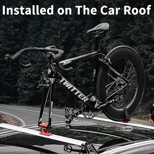 Miniatura 6 de MUQZI Soporte de Horquilla de Liberación Rápida, Rack de Montaje en Techo de Coche para Bicicleta, Bloque de Horquilla de Bicicleta de Carretera con
