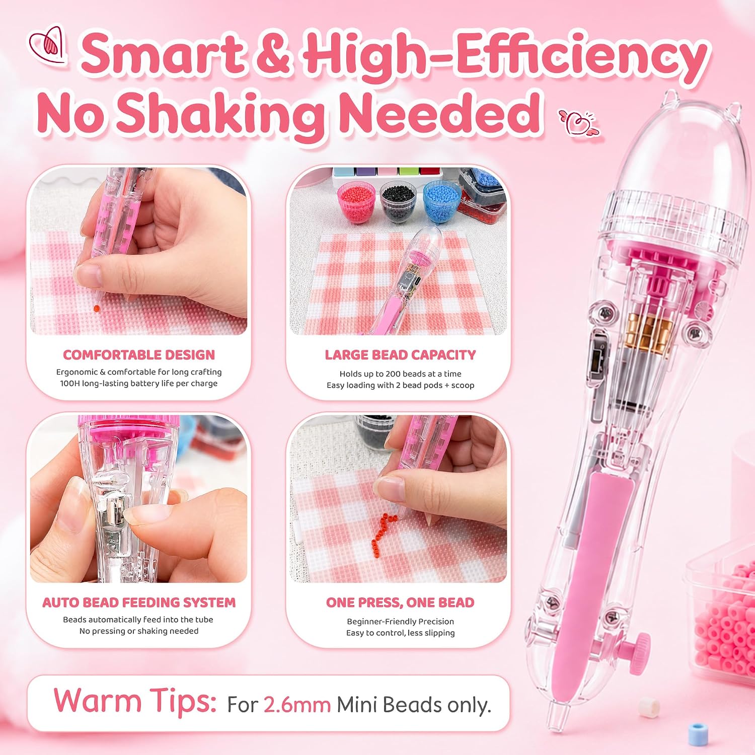 2.6mm Electric Fuse Beads Pen with 2 Hoppers 5-Piece Set