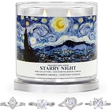 Van Gogh Candle - Ring Collection | Gifts for Women | Unique Gifts Birthday Bachelorette Party Gift for Girlfriend Friend Sister| Large Scented Odor Eliminating Soy Candle Size 8