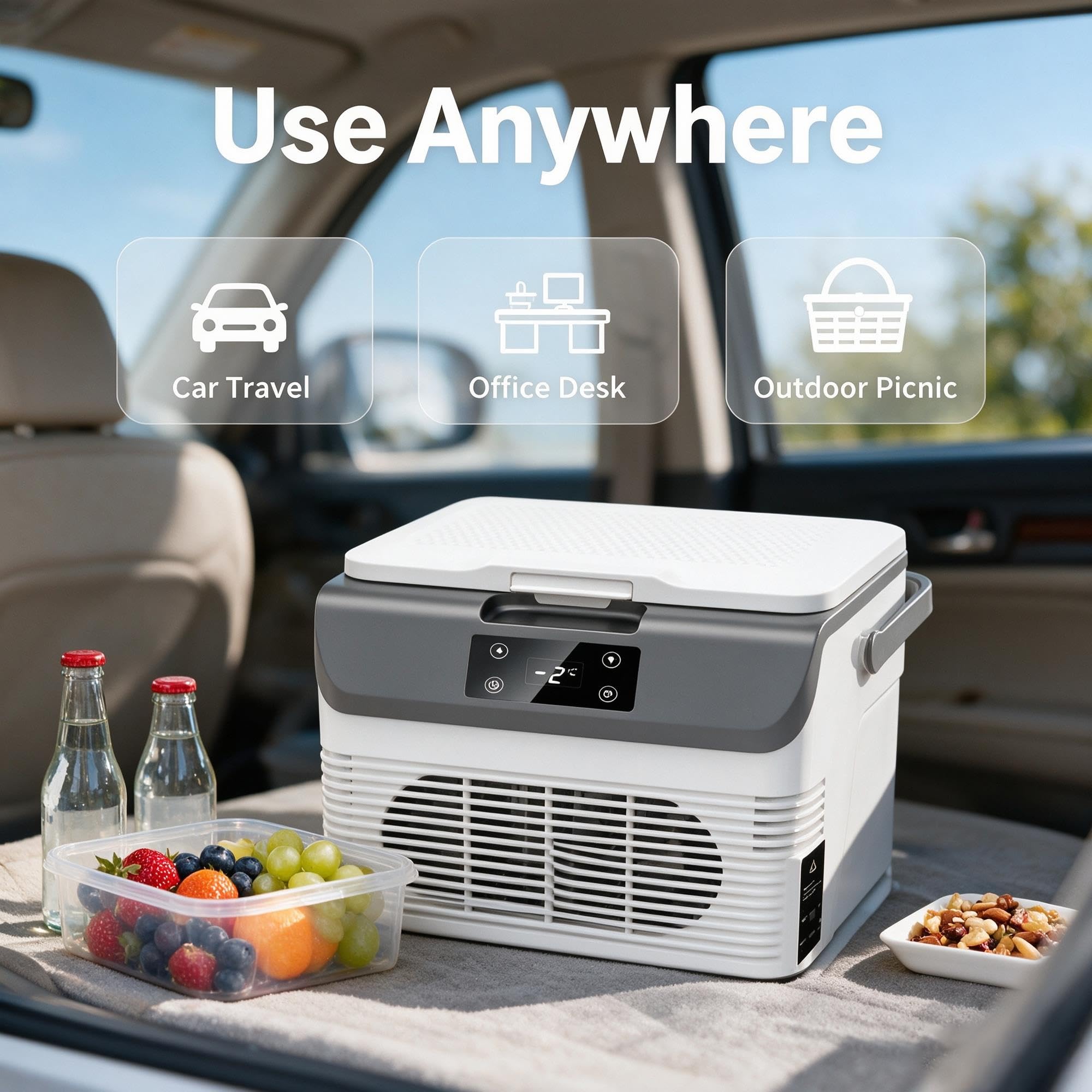 Mini Nevera 8L para Coche, Termoeléctrica, Enfría y Calienta 12V/24V/220V