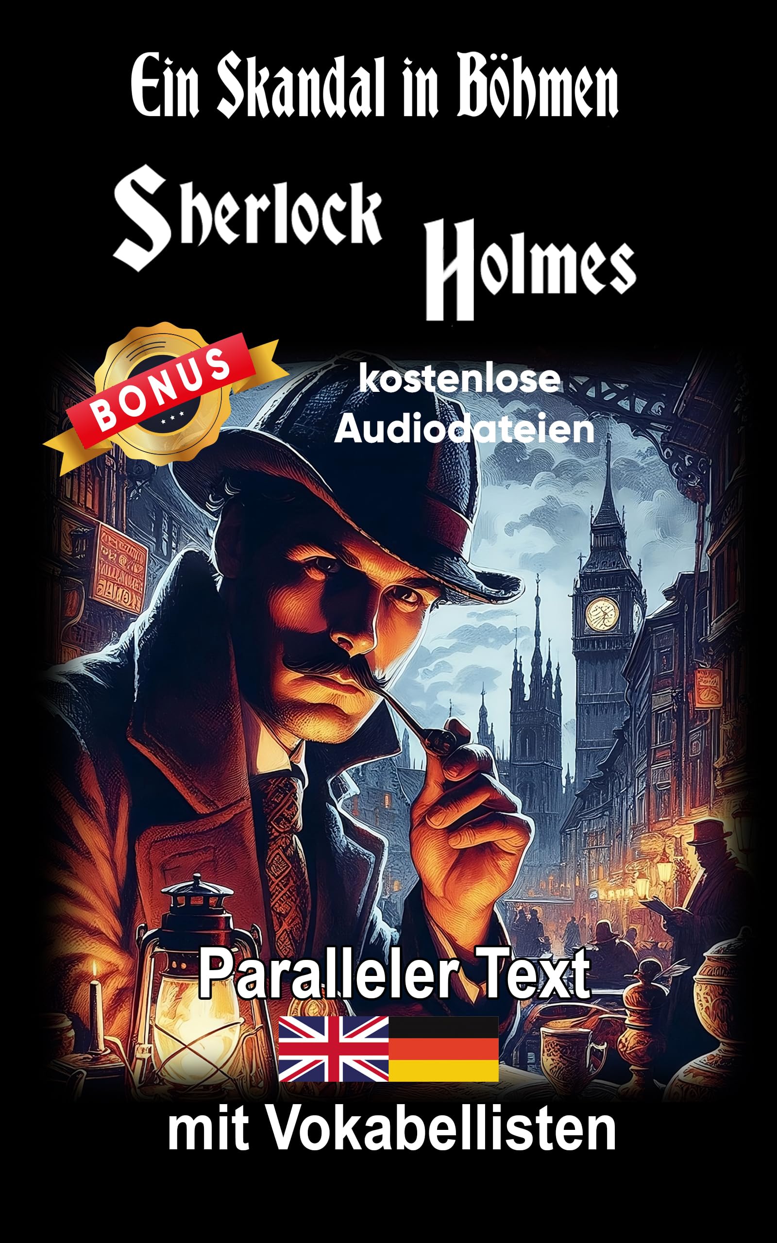 Ein Skandal in Böhmen: Ein Sherlock Holmes Abenteuer - A1 A2 Zweisprachig Deutsch Englisch - Mit nebeneinander angeordneten Übersetzung - Paralleler ... Buch (Die Abenteuer des Sherlock Holmes)
