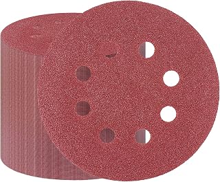 100Pcs 5 Inch Sanding Discs, DRLIFE 8 Hole Hook and Loop Sanding Discs Sandpaper Round Orbital Sandpaper 80Grit