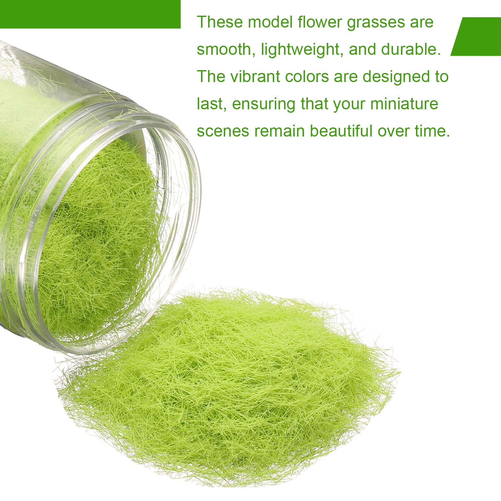 CoCud Model Grass Terrain Powder, 185ml Capacity, Fake Miniature Flower Grass Tree 8mm Nylon Bright Yellow - Image 3