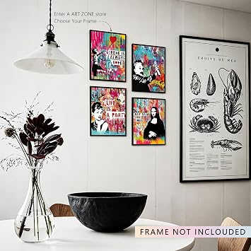 Pop Art Graffiti Wall Art Prints 8x10 Inch Unframed Posters