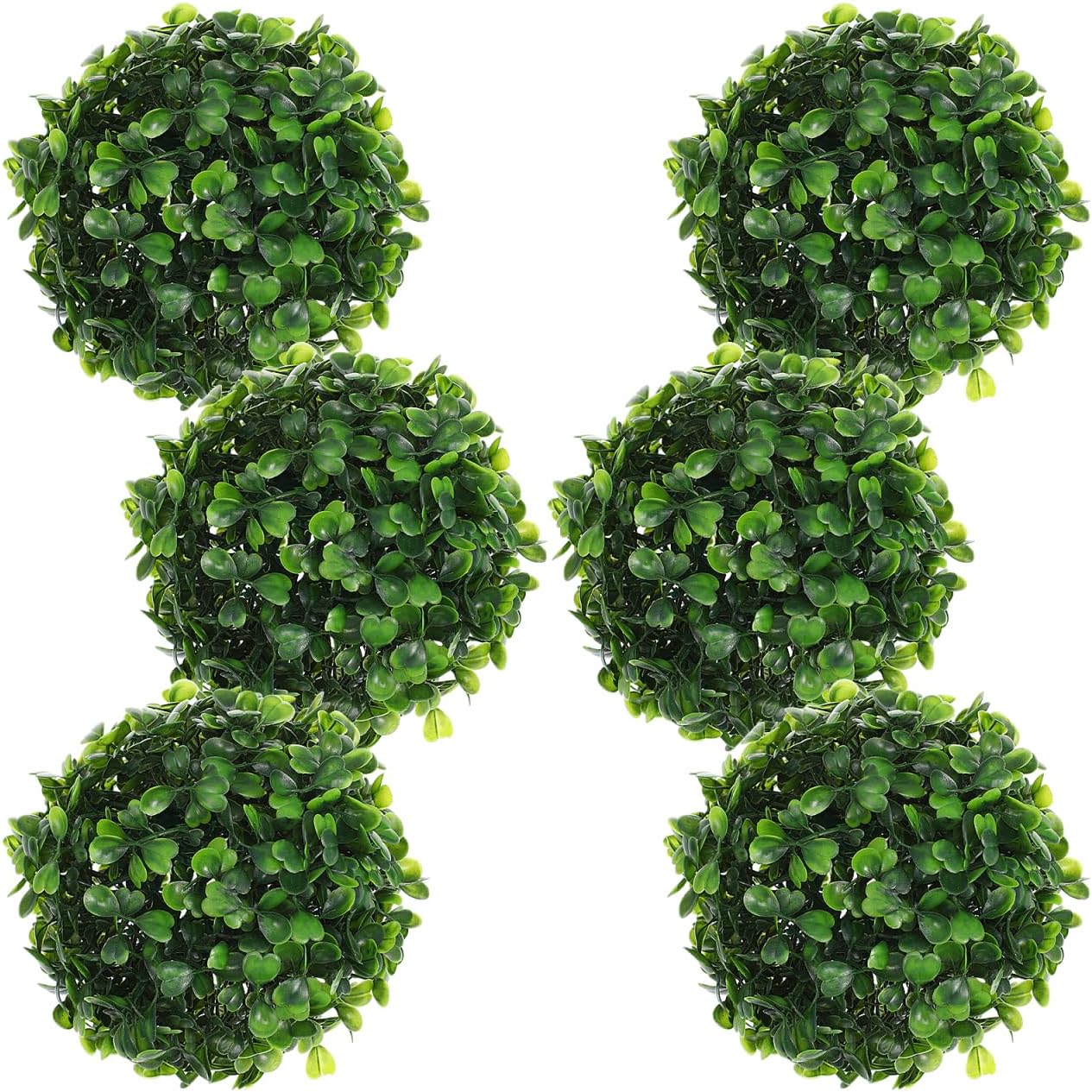 6 Pcs 10cm (4″) Artificial Grass Topiary Balls, Green Fake Plant Spheres for DIY Garden Decor, Wedding Centerpieces, Table & Planter Arrangements