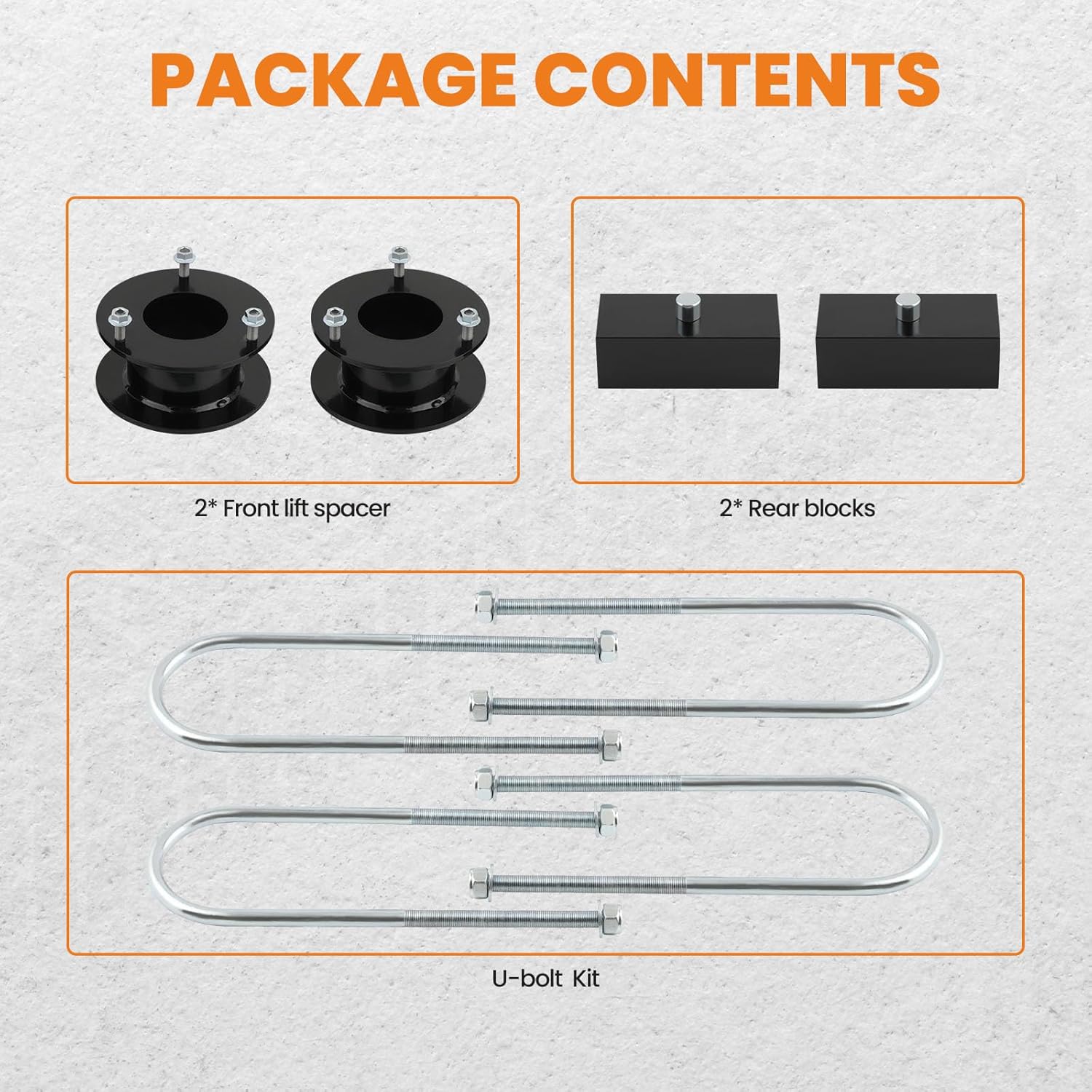 maXpeedingrods 3" Front & 2" Rear Leveling Kit for Dodge Ram 2500 3500 4WD 1994-2013, Suspension Lift w/Extended U-Bolts
