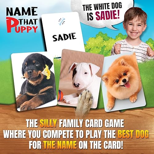 Miniatura 2 de Name That Puppy - Divertido juego de cartas familiar para niños, adultos y amantes de los perros | Juego de fiesta fácil, divertido juego grupal,