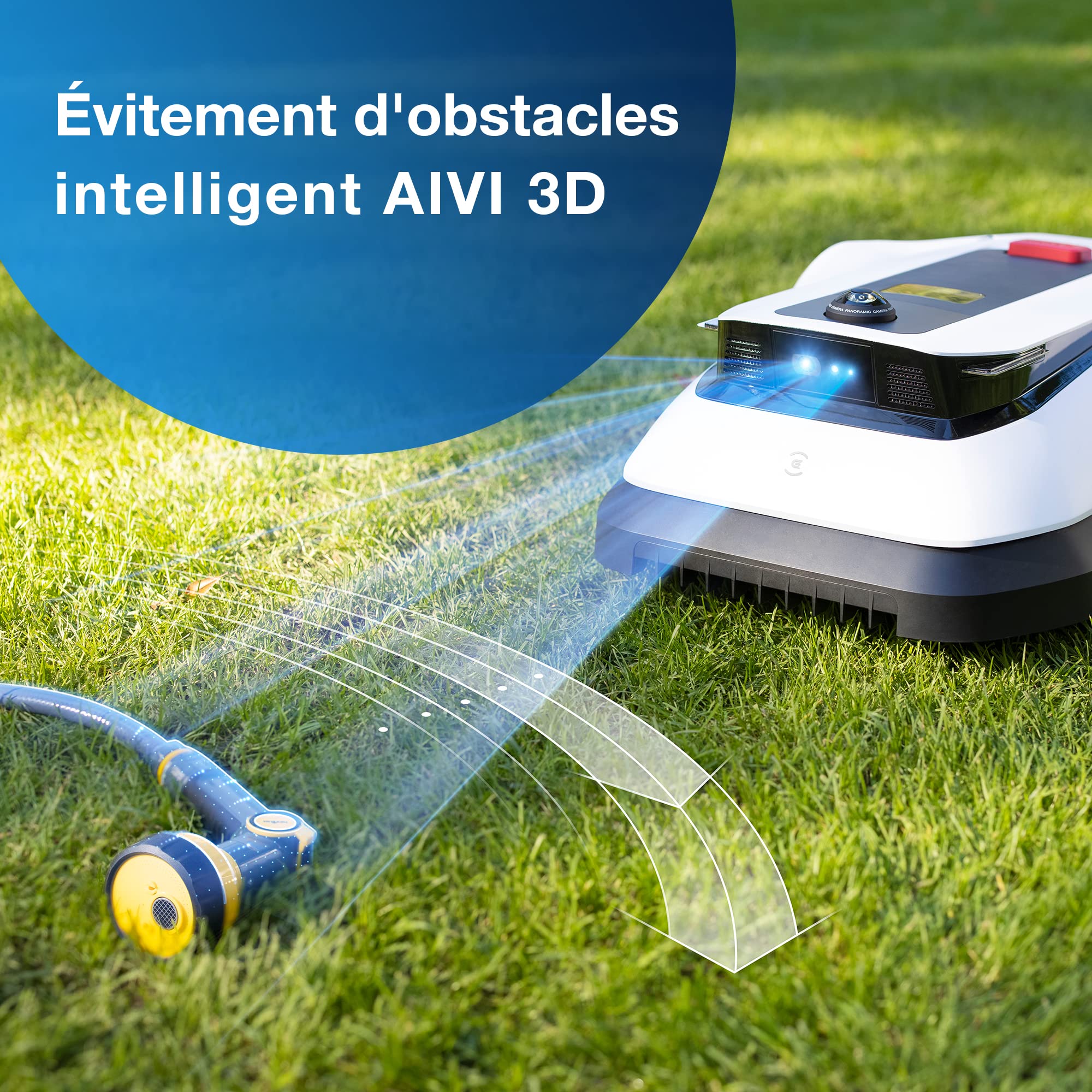 ECOVACS Tondeuse Robot G1 (délimitation sans Fil, évitement d'obstacles 3D AIVI, Planification Intelligente, Mowing Area 1600m2, réglage de la Zone d'accès Interdit, gestionnaire vidéo)