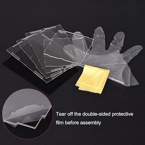 Miniatura 3 de uxcell Caja de exhibición transparente de acrílico, protección a prueba de polvo, escaparate, cubo, coleccionables, caja de exhibición 7.9x3.9x3.9