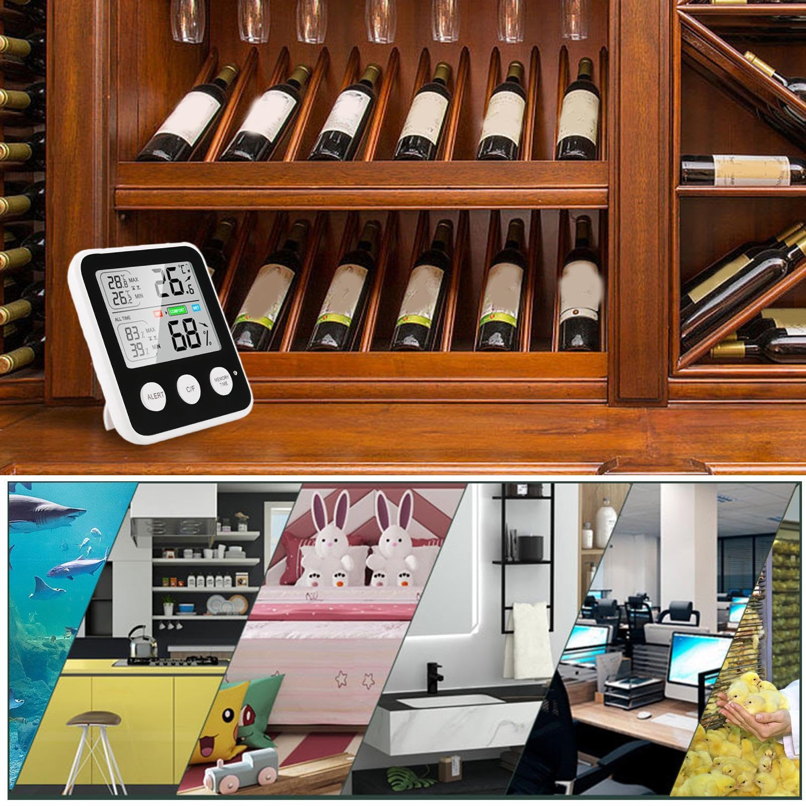 Amazon.co.jp: 温度湿度計、電子湿度計、室内気候モニター、室温ゲージ