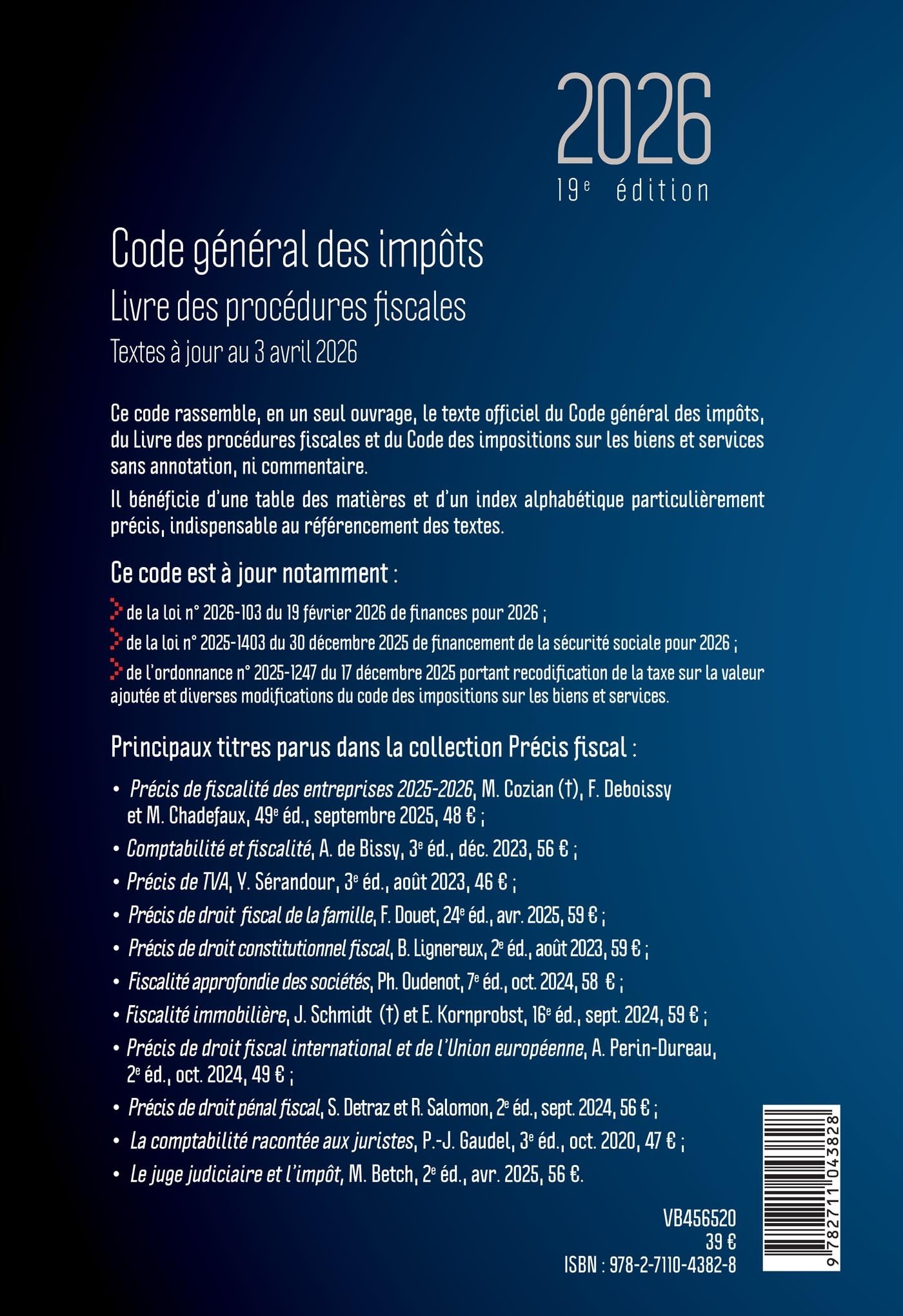 Code général des impôts et Livre des procédures fiscales 2026