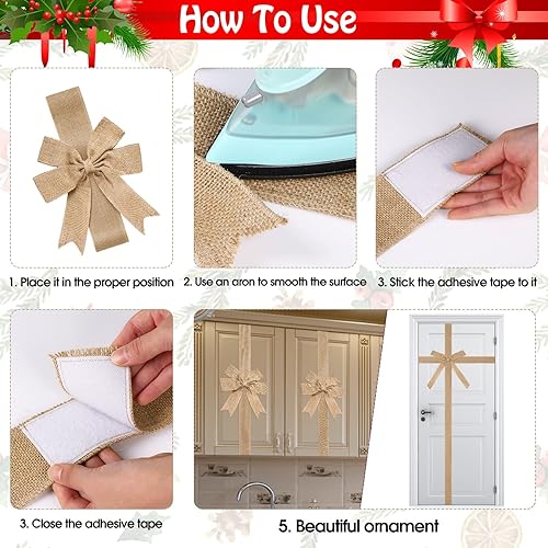 Miniatura 4 de Crowye 14 cintas para puerta de gabinete de San Patricio para puerta de Pascua, lazos para gabinete, corona de Navidad, decoraciones de envoltura