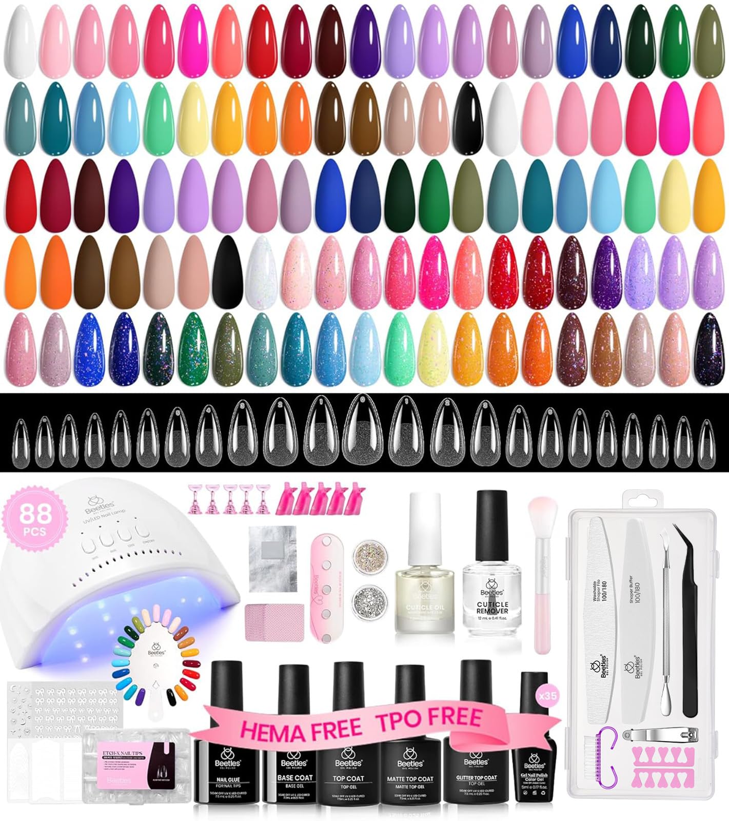 Amazon.com: Beetles Deal Box Gel Nail Polish Kit with U V Light