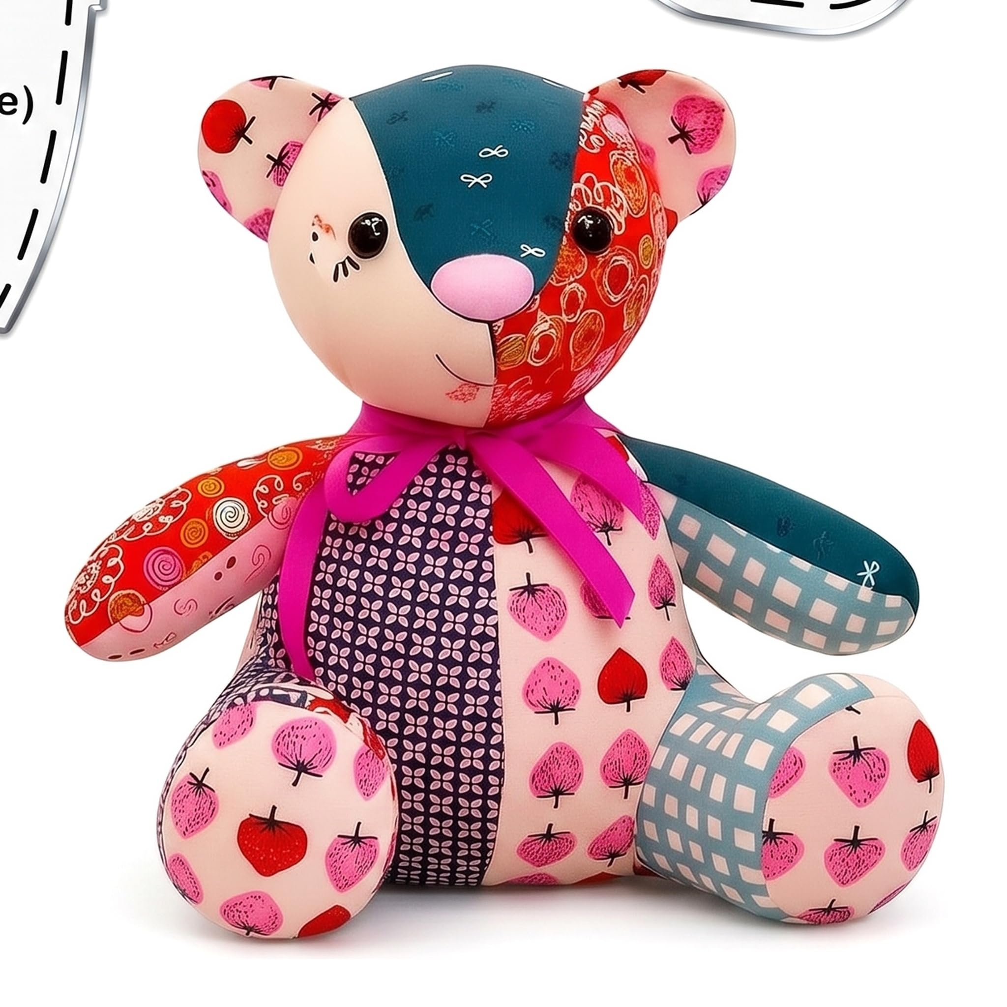 15" Memory Bear Sewing Patterns UK & for Beginners Kit - Huefrifo Reusable Acrylic Template Set with Easy Guide to Create Keepsake Teddy Bears & Rag Dolls