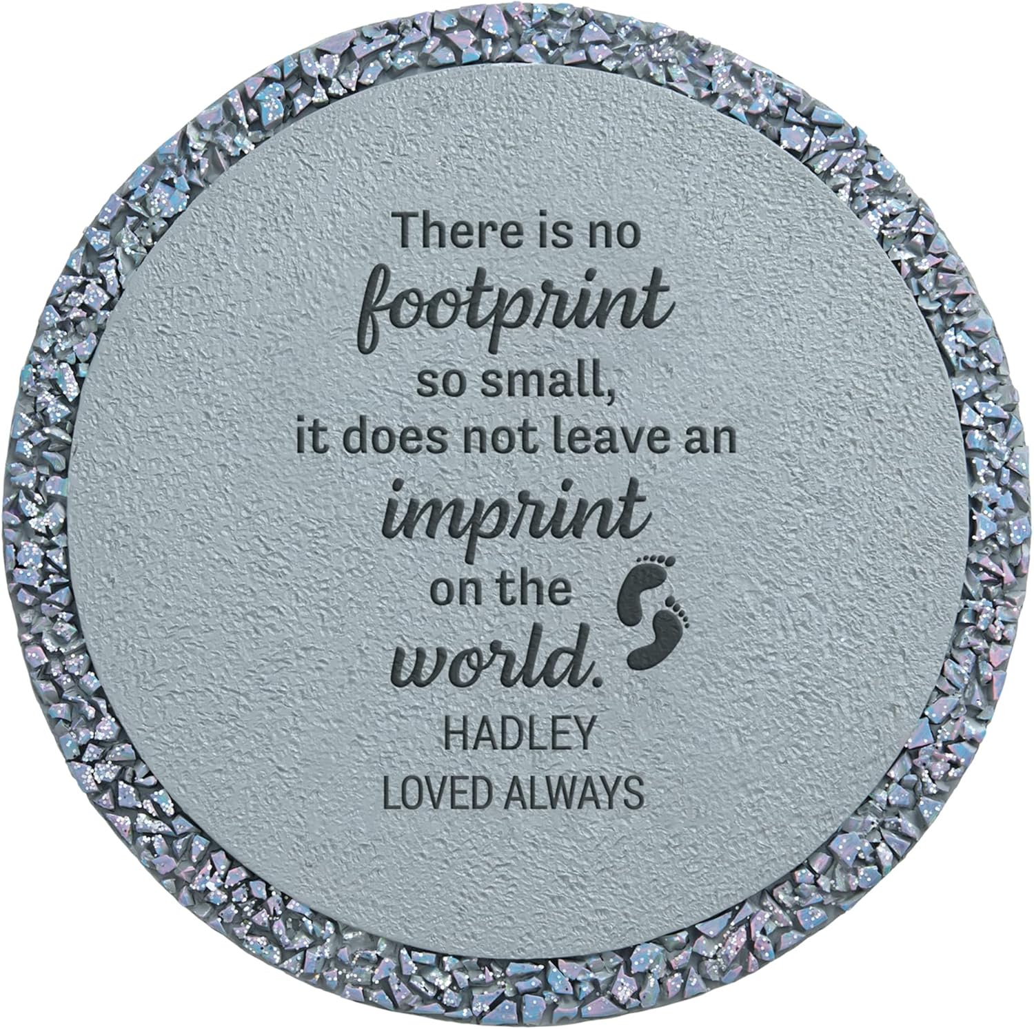 Let's Make Memories Personalized Memorial Garden Stone - Tiny Imprints - Sympathy - 12" Dia.