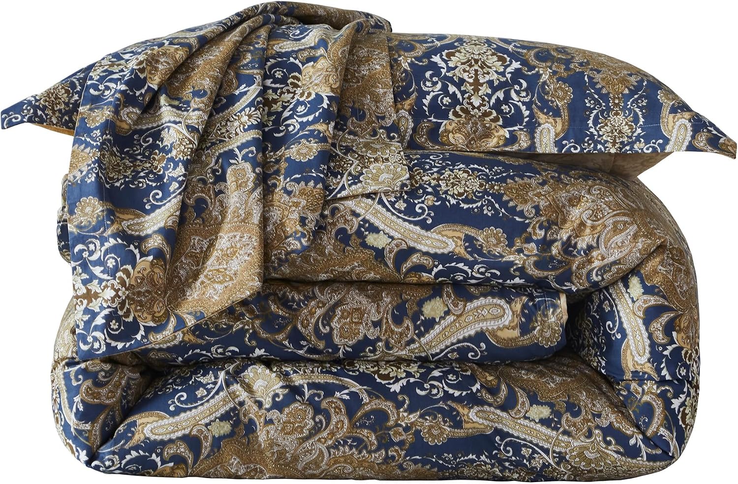 3pcs Boho Paisley Duvet Cover Set (1*Duvet Cover+2*Pillowcase, Without Core), Luxury Vintage Bohemian Paisley Royal Place Bedding Set, Soft Breathable and Skin-Friendly (Boho Paisley Queen)