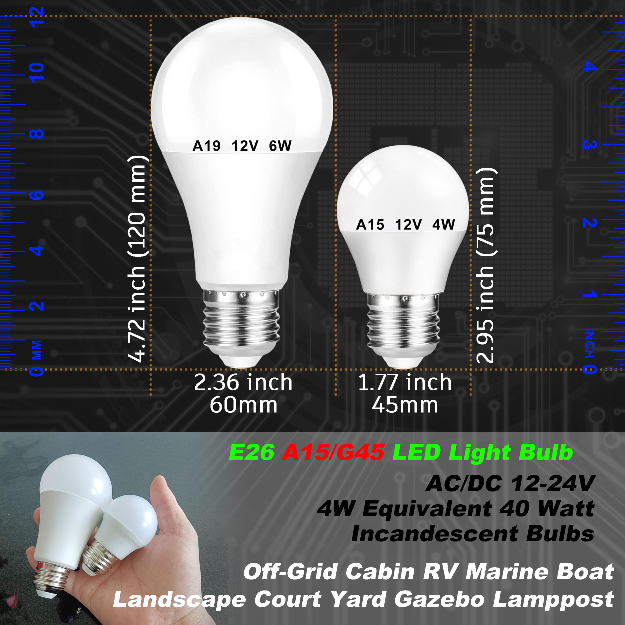 2 X Bulbs P21 / 4w Standard 12v