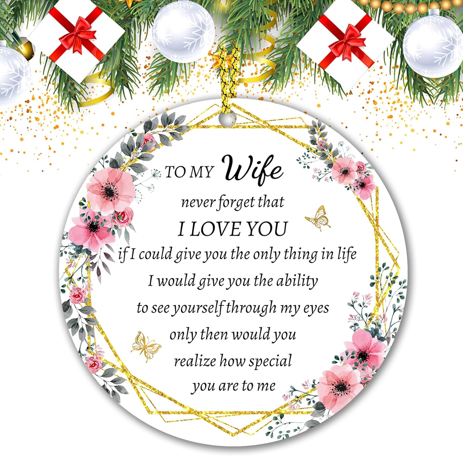 Wife Gifts from Husband to My Wife Christmas Ornament