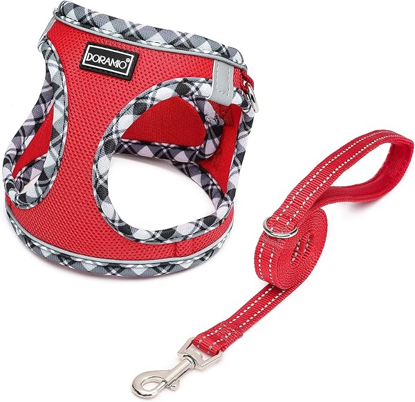 Arnés Perro Pequeños, Arnés Antitirones Reflectante Cómodo Transpirable Arneses Chaleco para Perros Pequeños Gatos, Cachorros (XXS, Rojo) - 1
