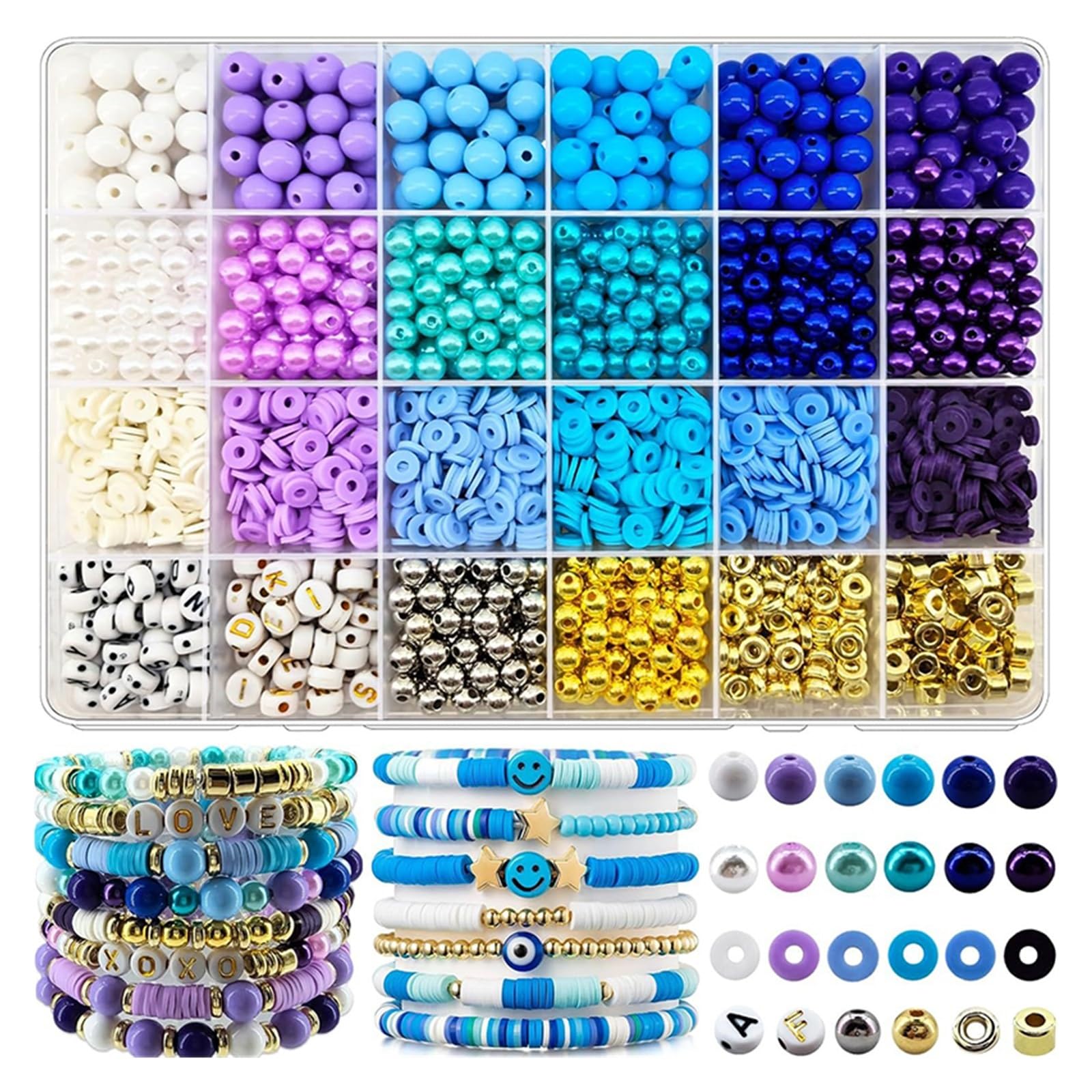 Rynzo DIY Beading Kits 2,220-Piece Polymer Clay Bead DIY Kit(Beads Kit2)
