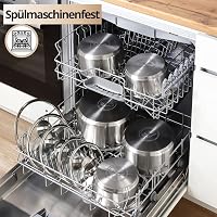 Daniks Bonn rozsdamentes acél főzőedény 3,4L űrtartalommal, indukciós tűzhelyre, mérőskálával, üvegfedővel, 20 cm, ezüst 6