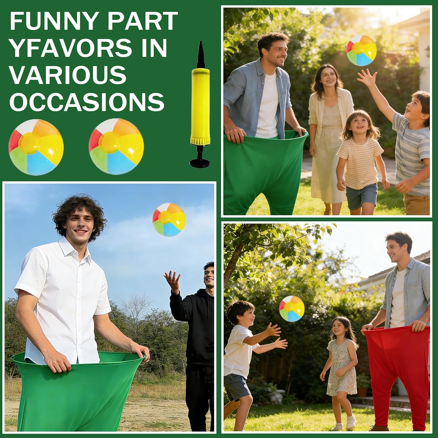 Granny Pants Yard Game, Granny Pants Outdoor Party Game Granny Pants Outdoor Game with Bouncy Balls and Pump Fun Family Reunion & Adult Yard Games for Groups