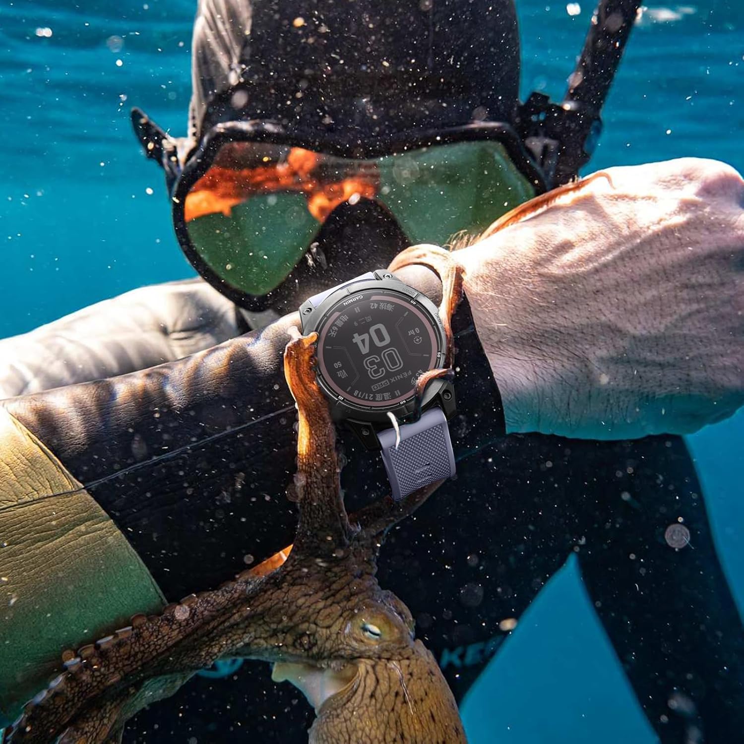 Band Compatible with Garmin Instinct Watch - Quick Fit 22mm Watch Band for Fenix E/8-47mm/7/6/5/Forerunner 965/955/945/935/745/Epix 2/Approach S70/S62/S60/Quatix 7/6/5 Upgraded Silicone Strap - Image 8