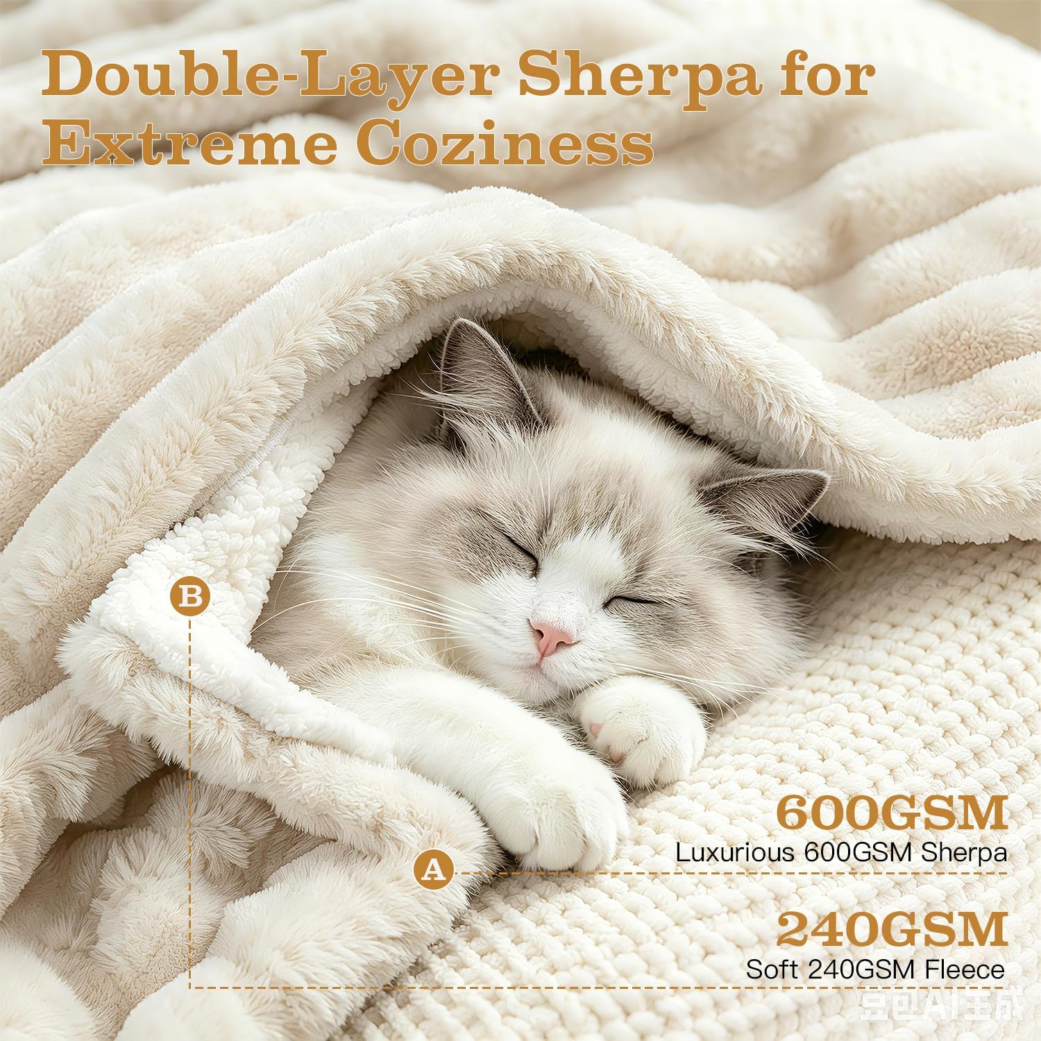 Dog Blanket for Small Dogs, Soft Rabbit Fur Puppy Blanket 25x35 White | Nodarko Double-Sided 600GSM Rabbit Fur & Fleece Dog Blanket, Washable Pet Blanket for Couch, Crate & Car Seat