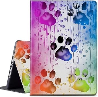 Case for Samsung Galaxy Tab A9 Plus 2023/A11 Plus 2025 11 inch Lightweight Protective PU Leather Smart Stand Cover with Auto Wake Sleep Tablet Case Cover - Watercolor Dog Paws