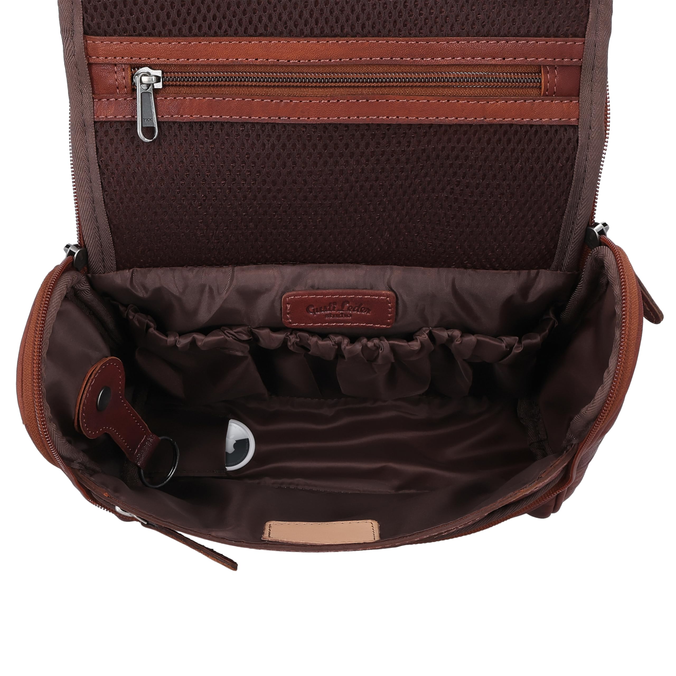 Gusti Leder Kulturbeutel Aidan - Waschtasche aus Echtleder für Damen und Herren - Kulturtasche Reise mit Aufhängehaken und Organizer-Fächern