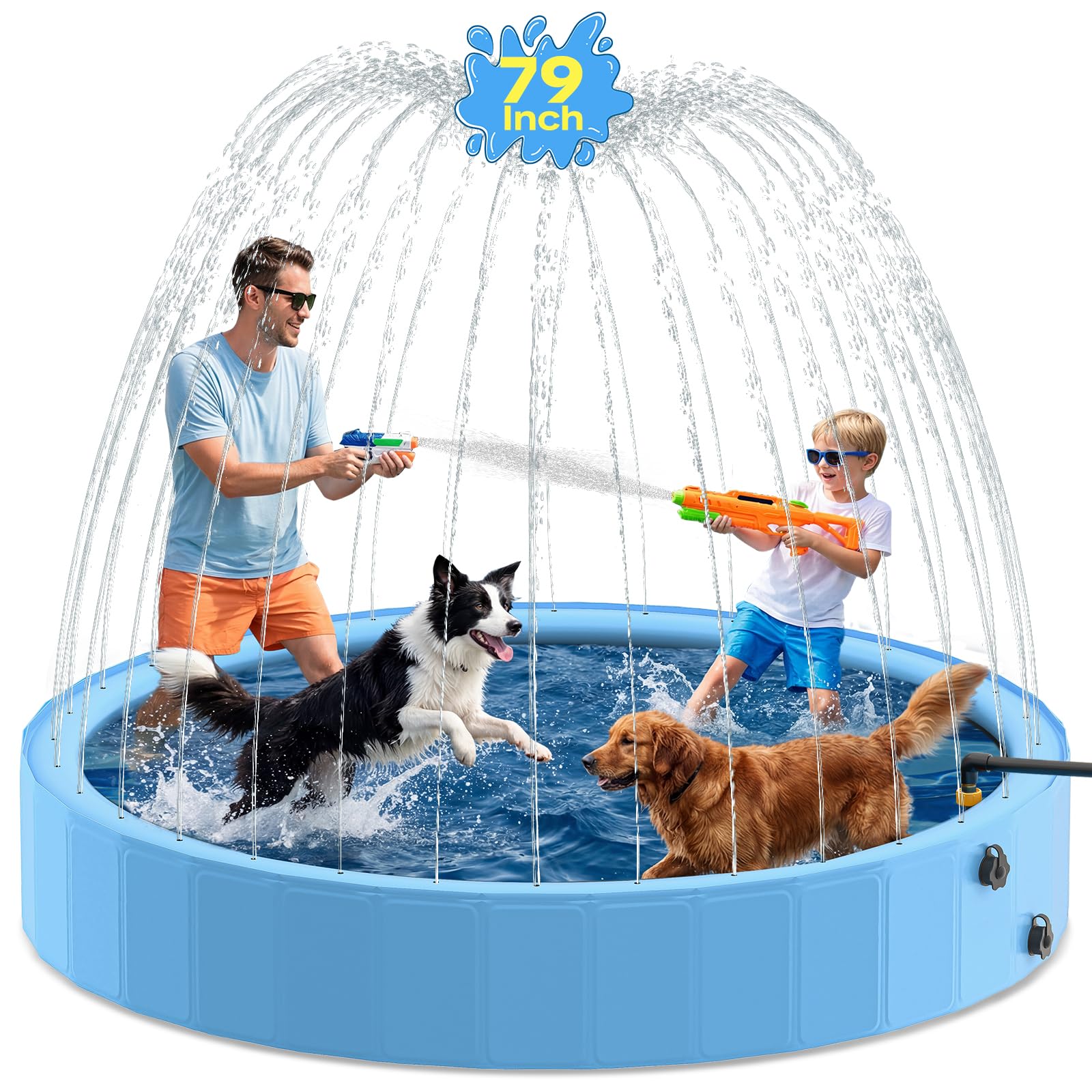 79-inch Dog Pool with Sprinkler