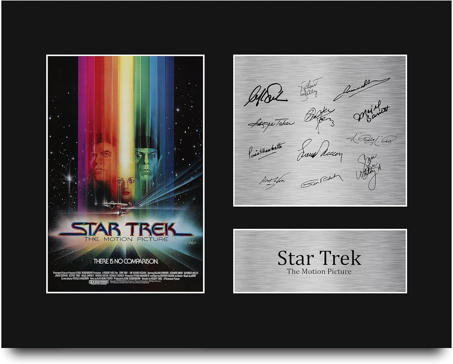 HWC Trading Star Trek The Motion Picture Cast William Shatner, Leonard Nimoy Framed Gifts Printed Signed Autograph Picture for Movie Memorabilia Fans - US Letter Size