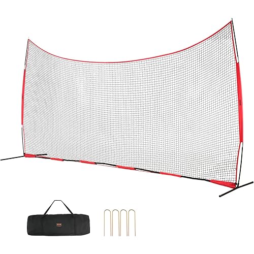 VEVOR Barricade Backstop Net, Ball Sports Barrier Netting, Portable Practice Equipment with Carry Bag, Protection Screen for Baseball Softball Lacrosse Soccer Hockey Training, for Backyard